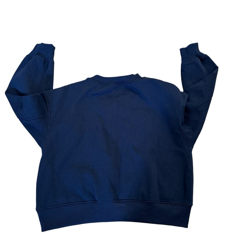 Women’s Navy Blue V-Neck Long Sleeves Crop Sweatshirt Size M NWOT - Picture 3 of 6